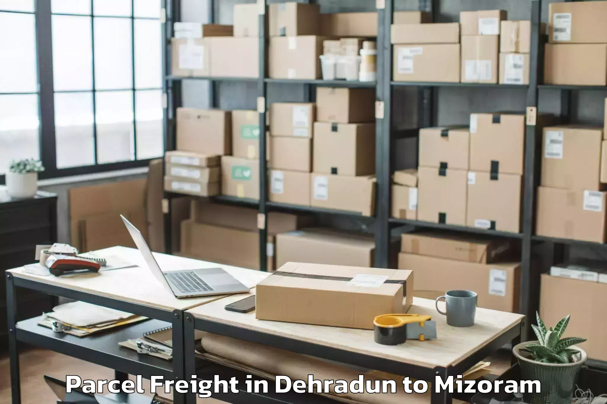 Book Dehradun to Mamit Parcel Freight Online